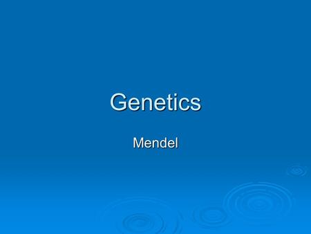 Genetics Mendel Heredity  Heredity is the passing of traits from parents to offspring. Heredity.