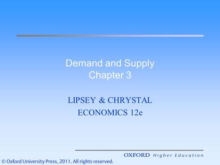 Demand and Supply Chapter 3