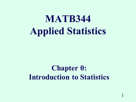 MATB344 Applied Statistics