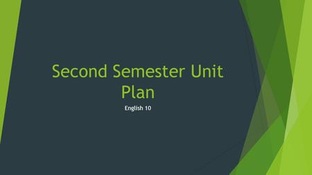 Second Semester Unit Plan English 10. Complete A Raisin in the Sun Are they really their Brother’s Keeper?  We will complete Act III By the end of the.