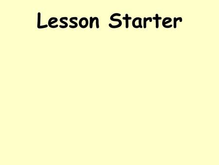 Lesson Starter.