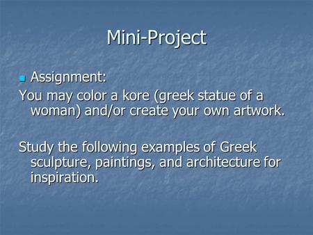 Mini-Project Assignment: