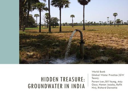 hidden treasure: Groundwater in india