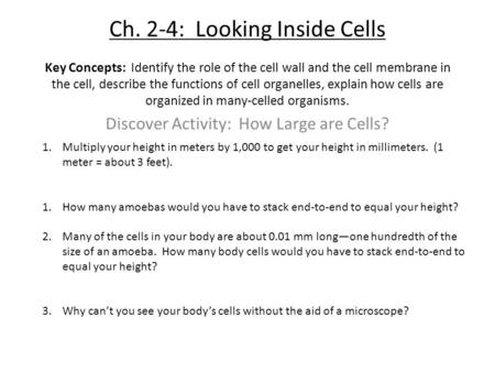 Discover Activity: How Large are Cells?