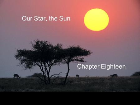 Our Star, the Sun Chapter Eighteen. The Sun’s energy is generated by thermonuclear reactions in its core The energy released in a nuclear reaction corresponds.