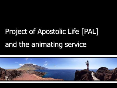 Project of Apostolic Life [PAL] and the animating service.