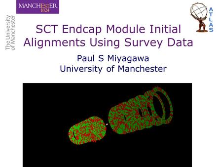 SCT Endcap Module Initial Alignments Using Survey Data Paul S Miyagawa University of Manchester.