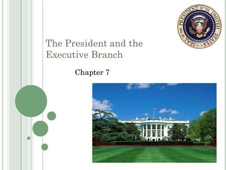 The President and the Executive Branch Chapter 7.