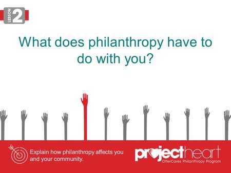 What does philanthropy have to do with you?. Add Terms to Glossary  Continue Building a Vocabulary Chart foundation: nonprofit: volunteer: a non-governmental.