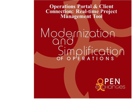 Operations Portal & Client Connection: Real-time Project Management Tool.
