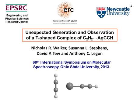 Nicholas R. Walker, Susanna L. Stephens, David P. Tew and Anthony C. Legon 1 68 th International Symposium on Molecular Spectroscopy, Ohio State University,