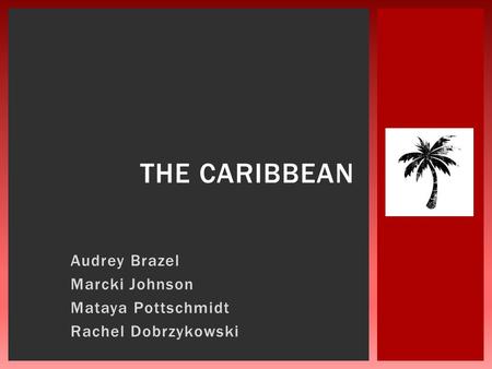 Audrey Brazel Marcki Johnson Mataya Pottschmidt Rachel Dobrzykowski THE CARIBBEAN.