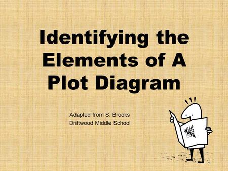 Identifying the Elements of A Plot Diagram Adapted from S. Brooks Driftwood Middle School.