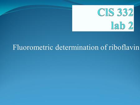 Fluorometric determination of riboflavin
