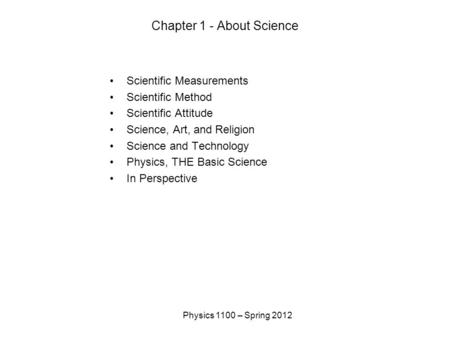 Chapter 1 - About Science