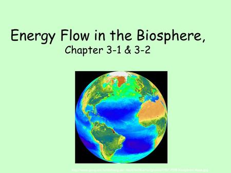 Energy Flow in the Biosphere, Chapter 3-1 & 3-2