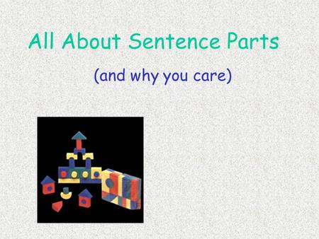 All About Sentence Parts (and why you care) Take Notes on this: Define “clause” Define “phrase” Define and differentiate 2 types of clauses Identify.