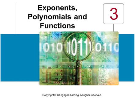 Exponents, Polynomials and Functions