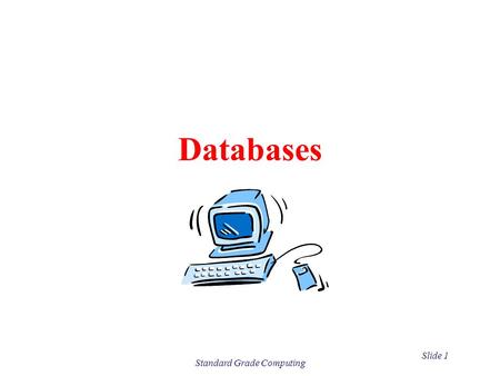 Slide 1 Standard Grade Computing Databases. Slide 2 Standard Grade Computing Definitions DatabaseA database is a structured collection of similar information.