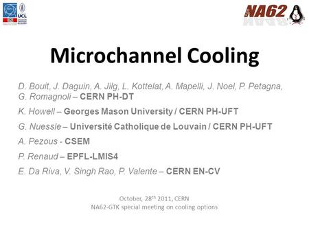 NA62-GTK special meeting on cooling options