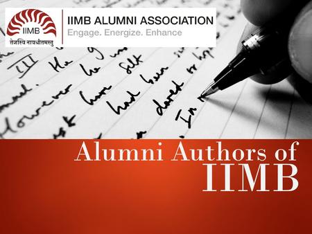 IIMB Alumni Authors of.