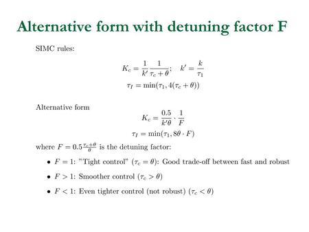Alternative form with detuning factor F