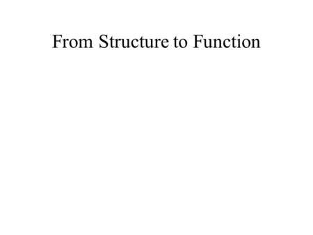 From Structure to Function. Given a protein structure can we predict the function of a protein when we do not have a known homolog in the database ?