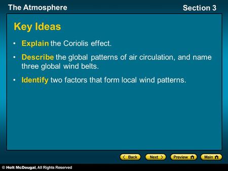 Key Ideas Explain the Coriolis effect.