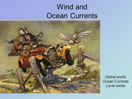 Wind and Ocean Currents Global winds Ocean Currents Local winds.
