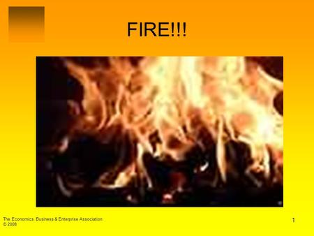 1 The Economics, Business & Enterprise Association © 2008 FIRE!!!