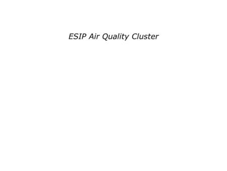 ESIP Air Quality Cluster. ESIP Federation A Network of Diverse Organizations Working Together to Bring Earth Observation Information to Bear on Environmental.