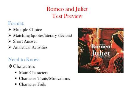 Romeo and Juliet Test Preview