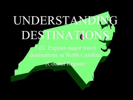 UNDERSTANDING DESTINATIONS 5.02 Explain major travel destinations in North Carolina (Coastal Region)