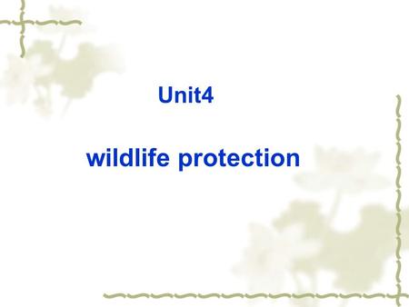 wildlife protection Unit4 Background Information What is WWF? World Wildlife Fund 世界野生生物基金会  world’s largest privately financed conservation organization.