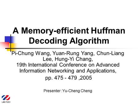 A Memory-efficient Huffman Decoding Algorithm