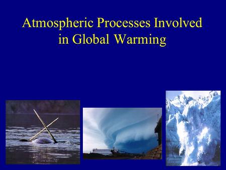Atmospheric Processes Involved in Global Warming.
