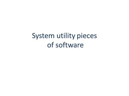 System utility pieces of software. Antivirus Antivirus (or anti-virus) software is used to safeguard a computer from malware, including viruses, computer.