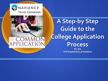 A Step-by Step Guide to the College Application Process By the SHS Department of Guidance.