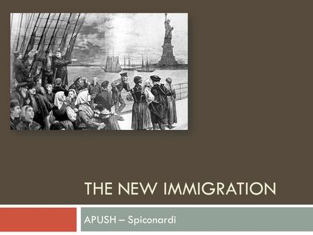 THE NEW IMMIGRATION APUSH – Spiconardi. Changing Trends  Prior to 1890  Countries of Origin  England  Ireland  Germany  Scandinavian  1890 – 1924.