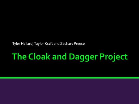 Tyler Hellard, Taylor Kraft and Zachary Preece.  Project Background  Project Accomplishments  Budget  Conclusion  Acknowledgements  Question and.