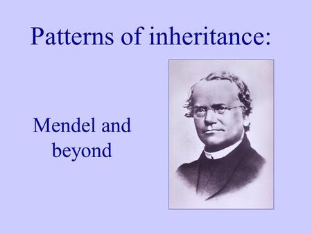 Mendel and beyond Patterns of inheritance:. Contrasting characters in peas.