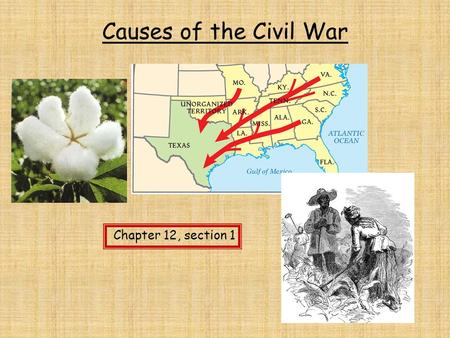 Chapter 12, section 1 Causes of the Civil War. The year is 1860… The lives of people living the North… were very different than that of people living.