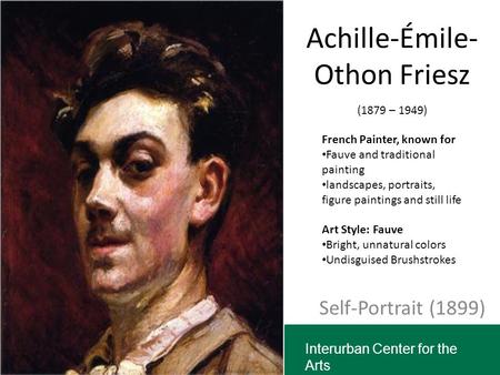 Achille-Émile- Othon Friesz Self-Portrait (1899) (1879 – 1949) French Painter, known for Fauve and traditional painting landscapes, portraits, figure paintings.