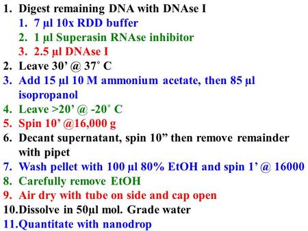 Digest remaining DNA with DNAse I