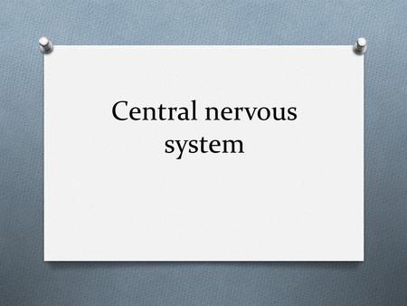 Central nervous system. RECAP Flip back to Nervous System Chart Central Nervous System Sensory input and motor output Brain and Spinal Cord Integrate.