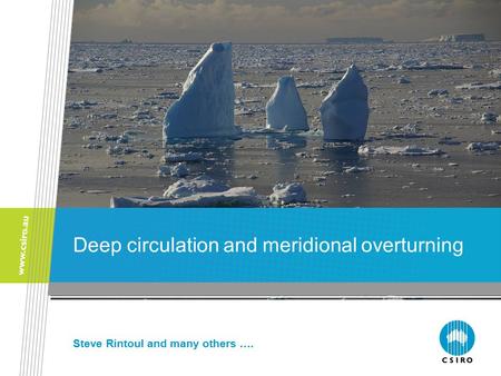 Deep circulation and meridional overturning Steve Rintoul and many others ….