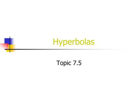 Hyperbolas Topic 7.5.