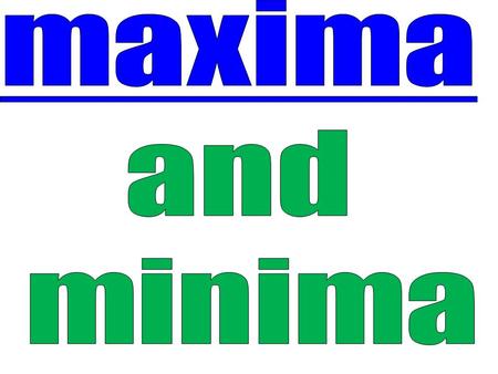 Maxima and minima.