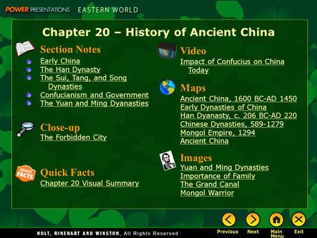 Chapter 20 – History of Ancient China