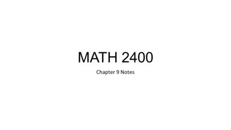 MATH 2400 Chapter 9 Notes. Observation vs. Experiment An observational study observes individuals and measures variables of interest but does not attempt.